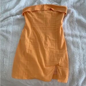 Hazel Boutique Orange Strapless Dress